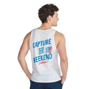 NWOT Chubbies Capture the Weekend Tank Top Tank Top in White Size Large